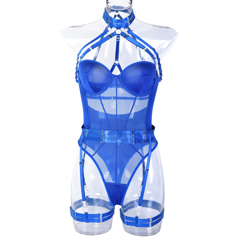 3244--New fun onesie mesh strap stitching complex heavy craft hanging neck strap leg ring