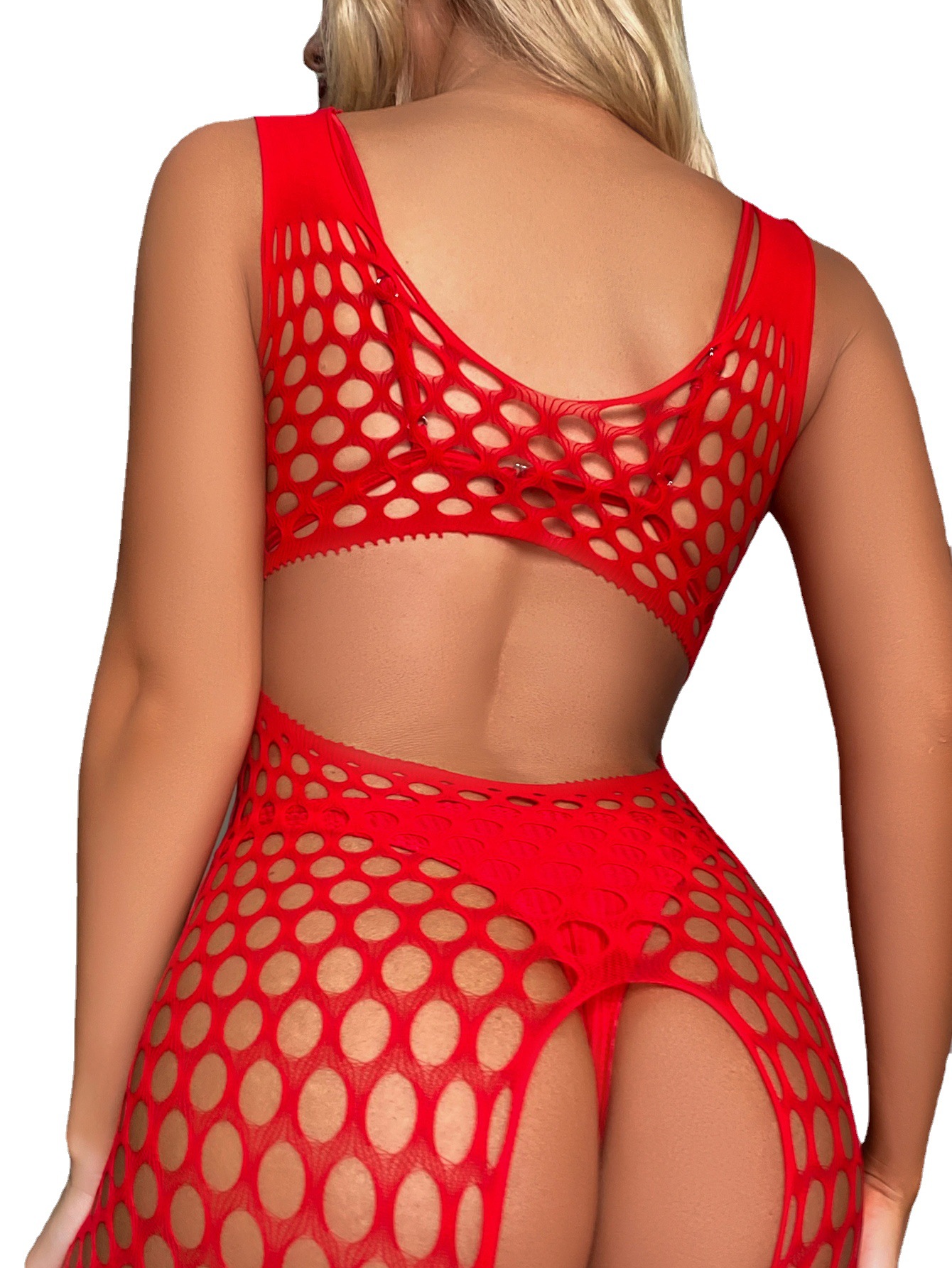 1909--Women's sexy underwear sexy hole bag hip mesh pajamas