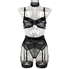 3400--Elastic mesh color contrast edge perspective sexy underwear