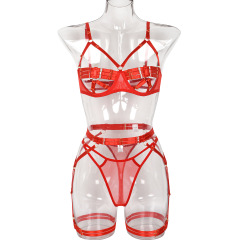 3354--Explosive hollow design sexy underwear together sexy sexy three-piece set