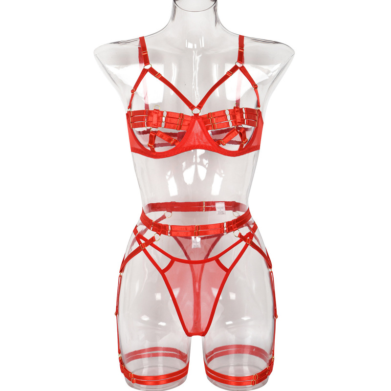 3354--Explosive hollow design sexy underwear together sexy sexy three-piece set