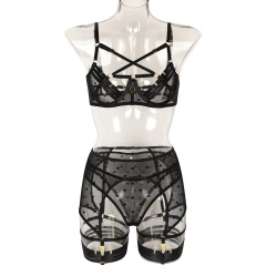 3211--Explosive heavy craft bra leg loop stylish three-piece underwear