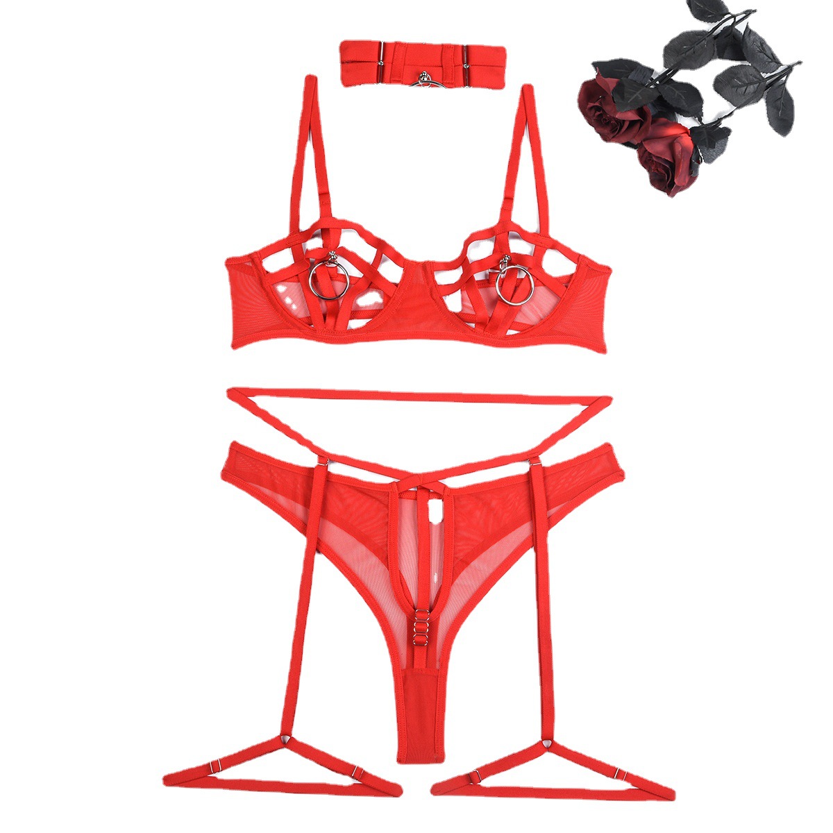 3289--Sophisticated handmade underwear with a four-piece neckline