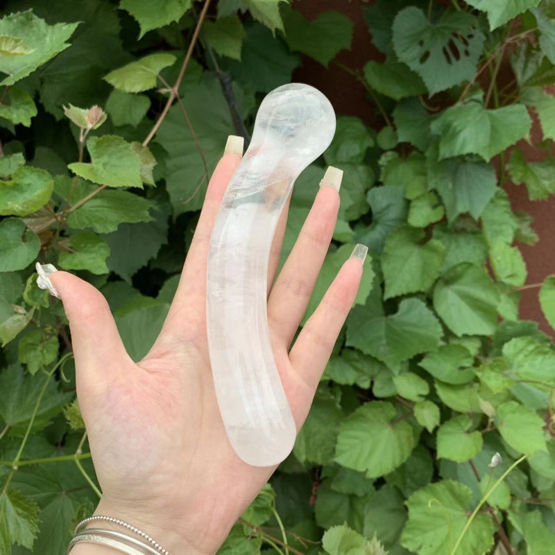 S113--Natural obsidian crystal massage stick