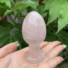 S118--Natural crystal obsidian light bulb white crystal powder crystal Dongling jade anal plug