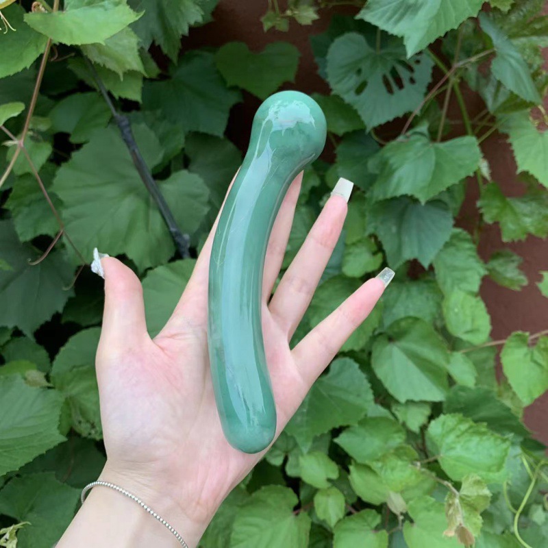 S113--Natural obsidian crystal massage stick