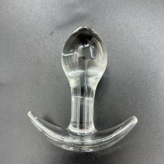 A57-S--Crystal penis female anal plug masturbation device glass rod anal plug