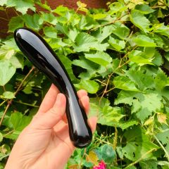 S133--Natural crystal obsidian green aventurine crystal massage stick