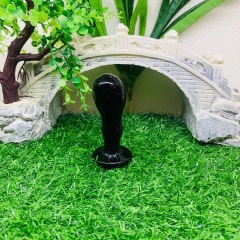 S144--Natural obsidian carving polished raw stone crystal massage stick
