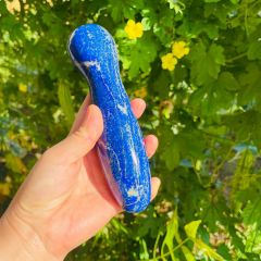 S132--Natural crystal lapis Lazuli crystal massage stick