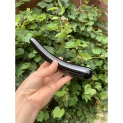 S148--Natural obsidian horn tip crystal massage stick
