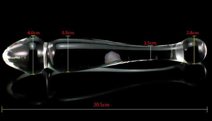 YD44--Glass back court anal sella bead masturbation stick