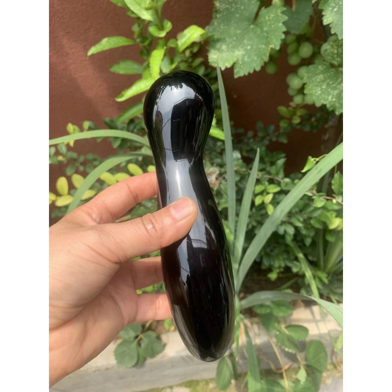S150--Natural material obsidian crystal massage stick