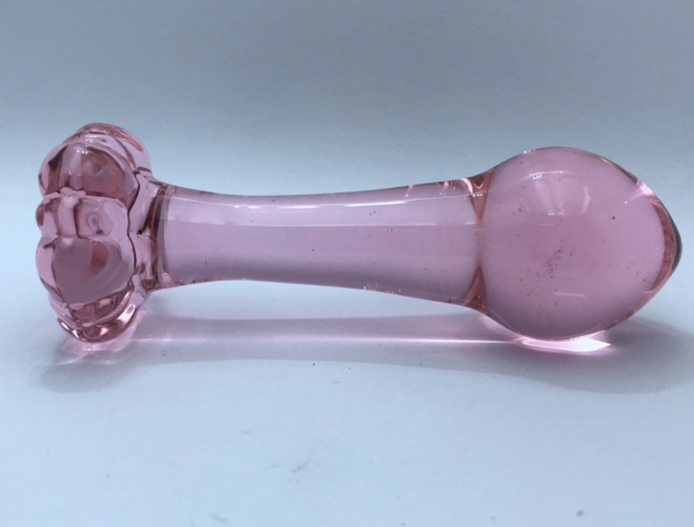 A49--Flower bottom rear court crystal stick female glass anal plug
