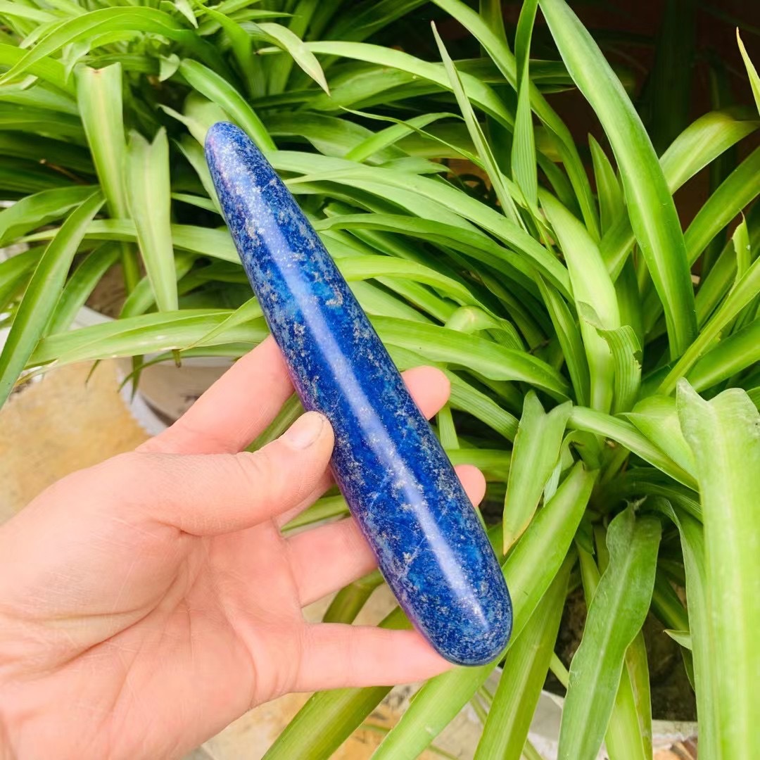 S126--Natural lapis lazuli crystal massage stick