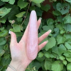 S119--Natural crystal sculpted raw stone polished crystal massage stick