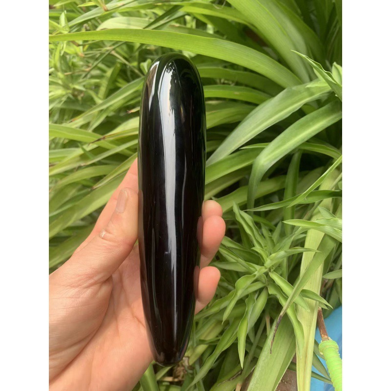 S120--Natural crystal sculpted raw stone polished crystal massage stick