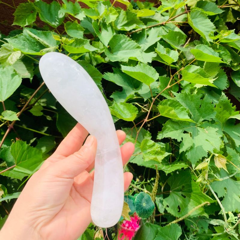 S133--Natural crystal obsidian green aventurine crystal massage stick