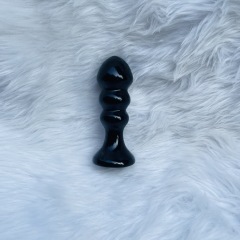 S137--Natural obsidian carving polished raw stone crystal massage stick