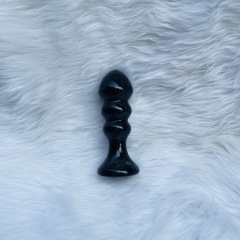 S137--Natural obsidian carving polished raw stone crystal massage stick