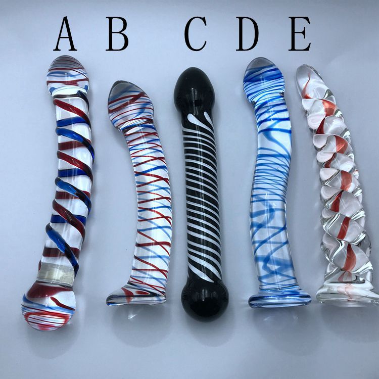 SS109--Crystal artificial dildo anal plug Glass back court anal plug female sex toys