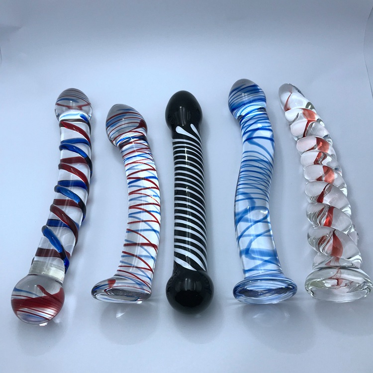 SS109--Crystal artificial dildo anal plug Glass back court anal plug female sex toys