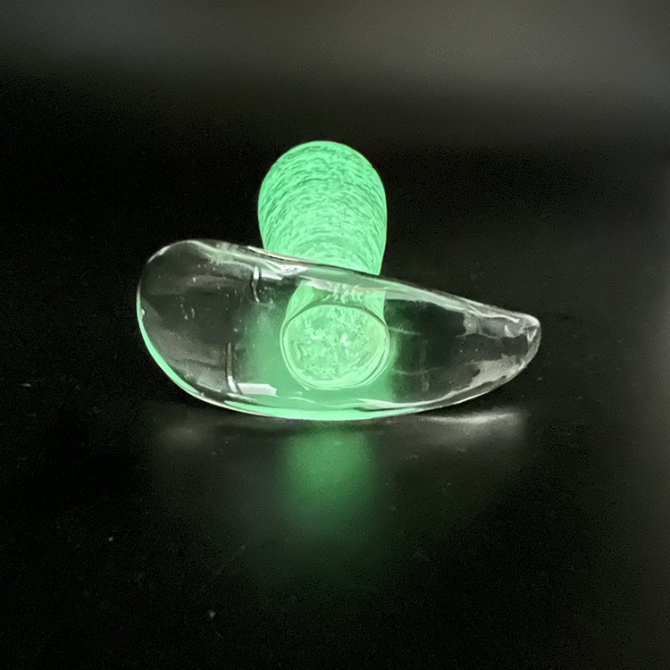 A39--Glow-in-the-dark masturbation glass crystal penis Fire and ice stick