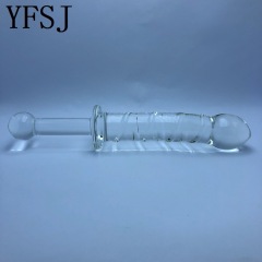 SS108--Crystal glass penis female G-spot masturbation device