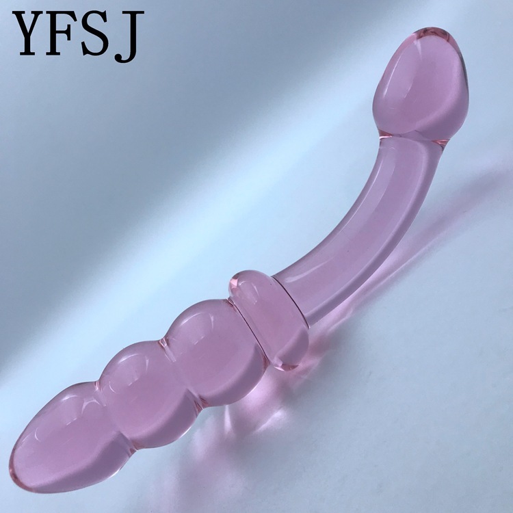 YF0391--Glass crystal penis Ice fire stick female masturbation device