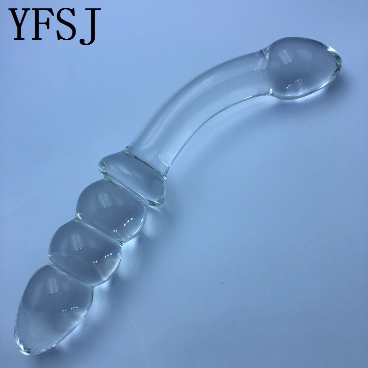 YF0391--Glass crystal penis Ice fire stick female masturbation device