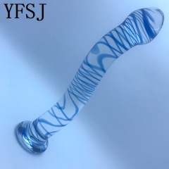 SS109--Crystal artificial dildo anal plug Glass back court anal plug female sex toys