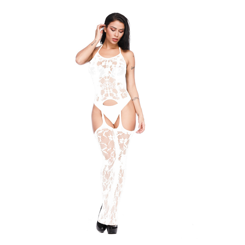 W287-European and American foreign trade sexy underwear sling with striped jacquard hollow