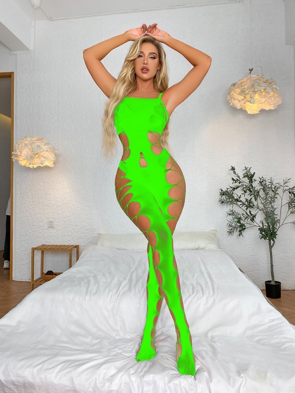 W404-Cross-border sexy underwear sexy one-piece stockings women's crotch suspenders hollow see-through temptation one-piece netting