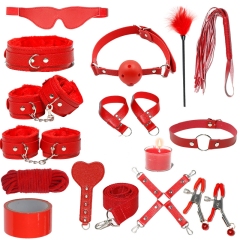 H2032--SM bondage nipple clamps sex toys set mouth ball handcuffs sex toys 15-piece set