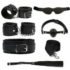 H2023--SM bondage nipple clamps sex toys set mouth ball handcuffs sex toys 6-piece set