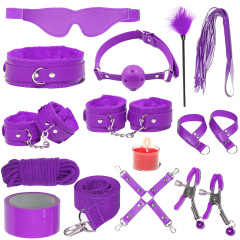 H2030--SM bondage nipple clamps sex toys set mouth ball handcuffs sex toys 13-piece set