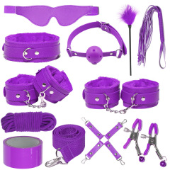H2028--SM bondage nipple clamps sex toys set mouth ball handcuffs sex toys 11-piece set