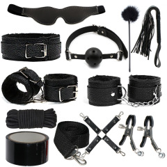 H2028--SM bondage nipple clamps sex toys set mouth ball handcuffs sex toys 11-piece set