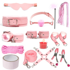 H2030--SM bondage nipple clamps sex toys set mouth ball handcuffs sex toys 13-piece set