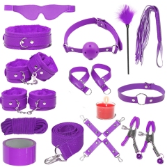 H2031--SM bondage nipple clamps sex toys set mouth ball handcuffs sex toys 14-piece set