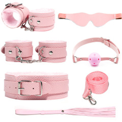 H2023--SM bondage nipple clamps sex toys set mouth ball handcuffs sex toys 6-piece set