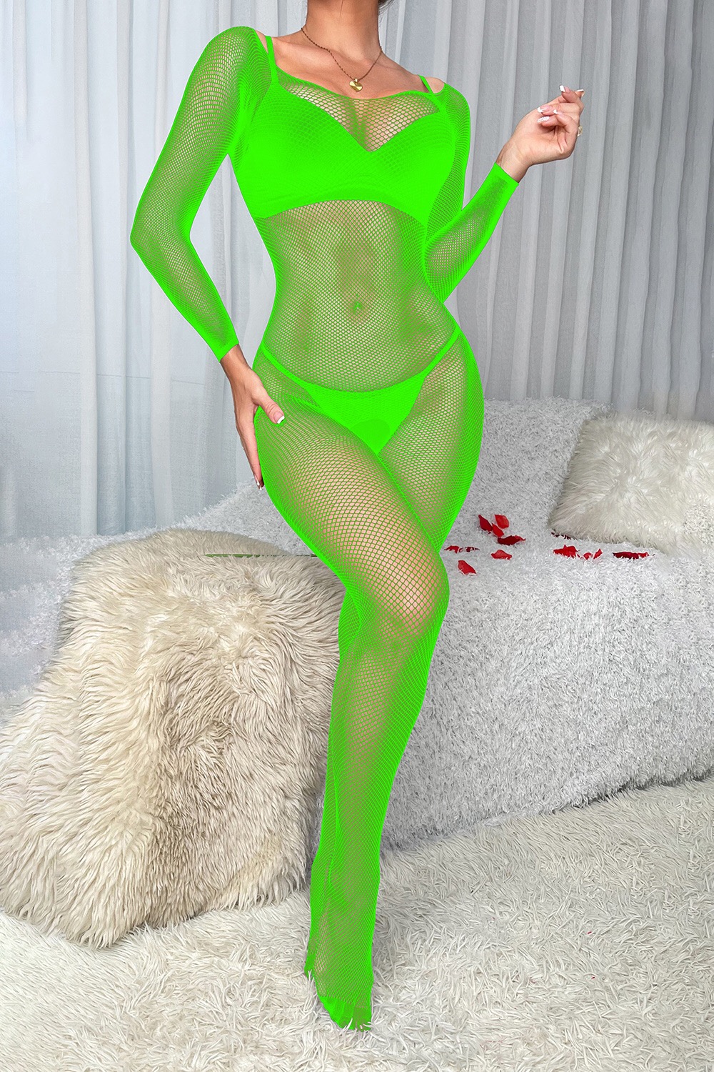W508-European and American cross-border foreign trade sexy lingerie, crotch-free, one-piece, seductive and sexy mesh