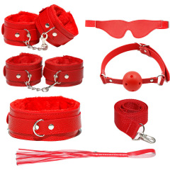 H2023--SM bondage nipple clamps sex toys set mouth ball handcuffs sex toys 6-piece set