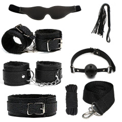 H2024--SM bondage nipple clamps sex toys set mouth ball handcuffs sex toys 7-piece set