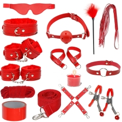 H2031--SM bondage nipple clamps sex toys set mouth ball handcuffs sex toys 14-piece set