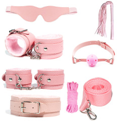 H2024--SM bondage nipple clamps sex toys set mouth ball handcuffs sex toys 7-piece set