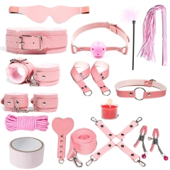 H2032--SM bondage nipple clamps sex toys set mouth ball handcuffs sex toys 15-piece set