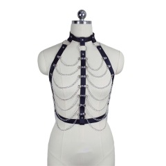 MF260-Women's Sexy Clothing Accessories Leather Adjustable Belt Waist Chain Hollow Punk Clothing