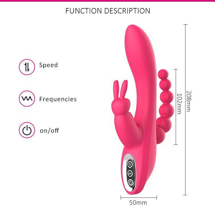 X09-Double-headed G-spot vibrator, three-point multi-frequency vibration, female masturbation device, adult sex product vibration