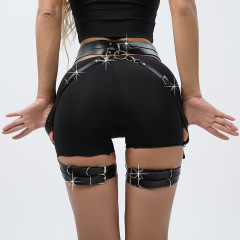 MF206--Adult sex bondage pants leggings leather bondage clothing